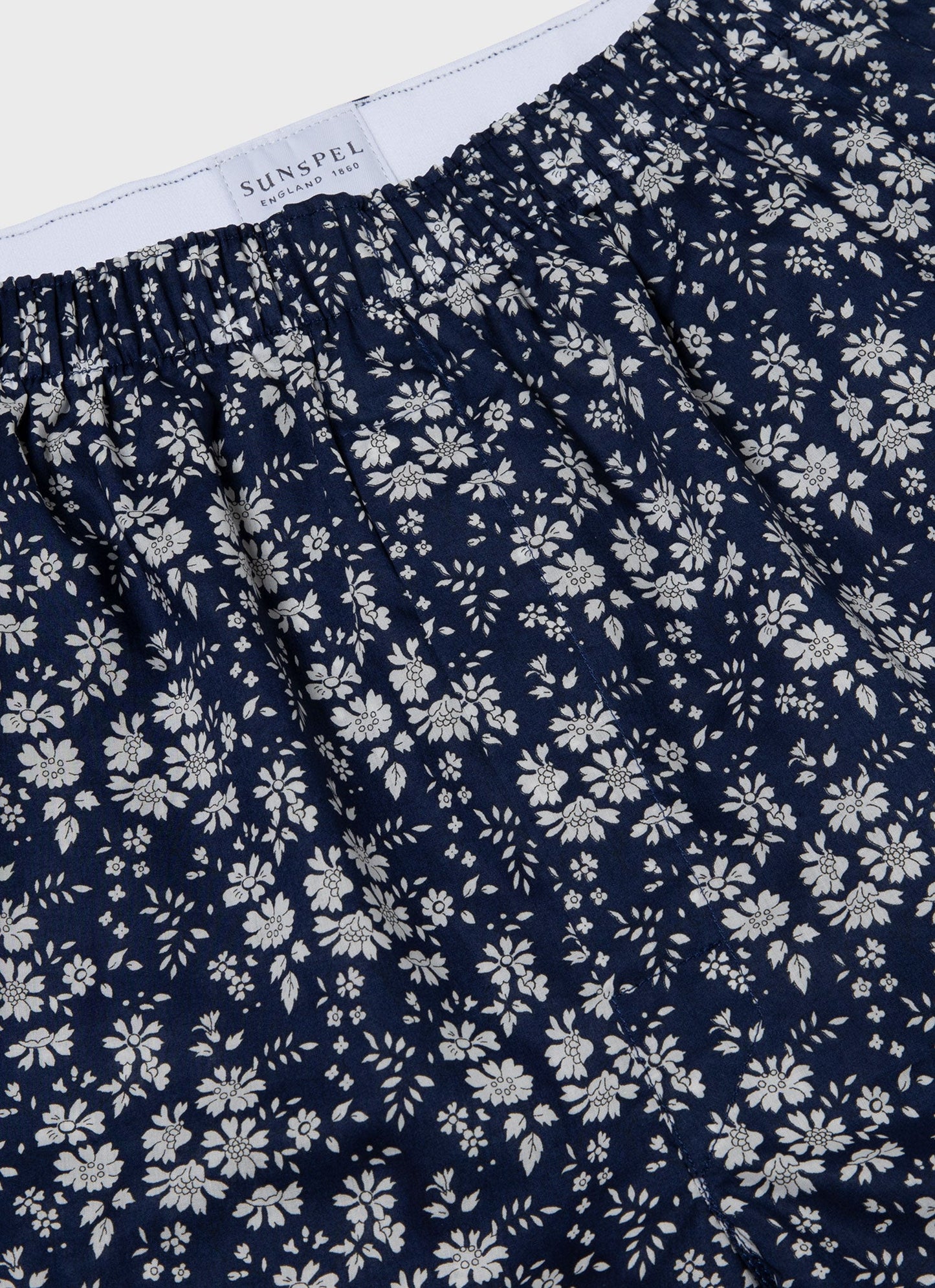Mens Classic Boxer Shorts In Liberty Fabric In Navy Meadow Mbox4701L Buwa