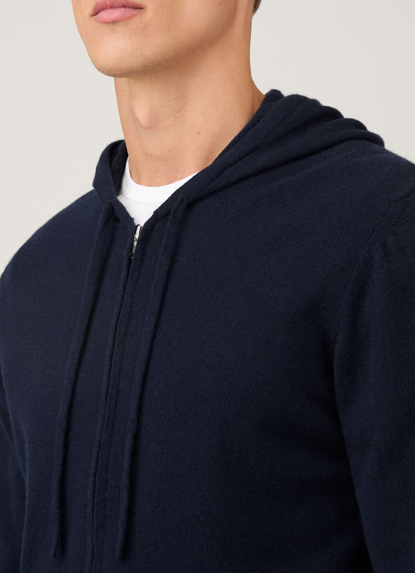 Mens Cashmere Hoodie In Navy Mhod8300 Buaa
