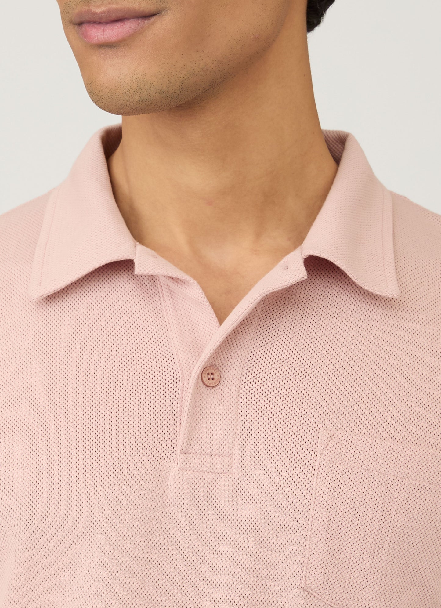 Mens Riviera Polo Shirt In Pale Pink Mpol1026 Pkbj