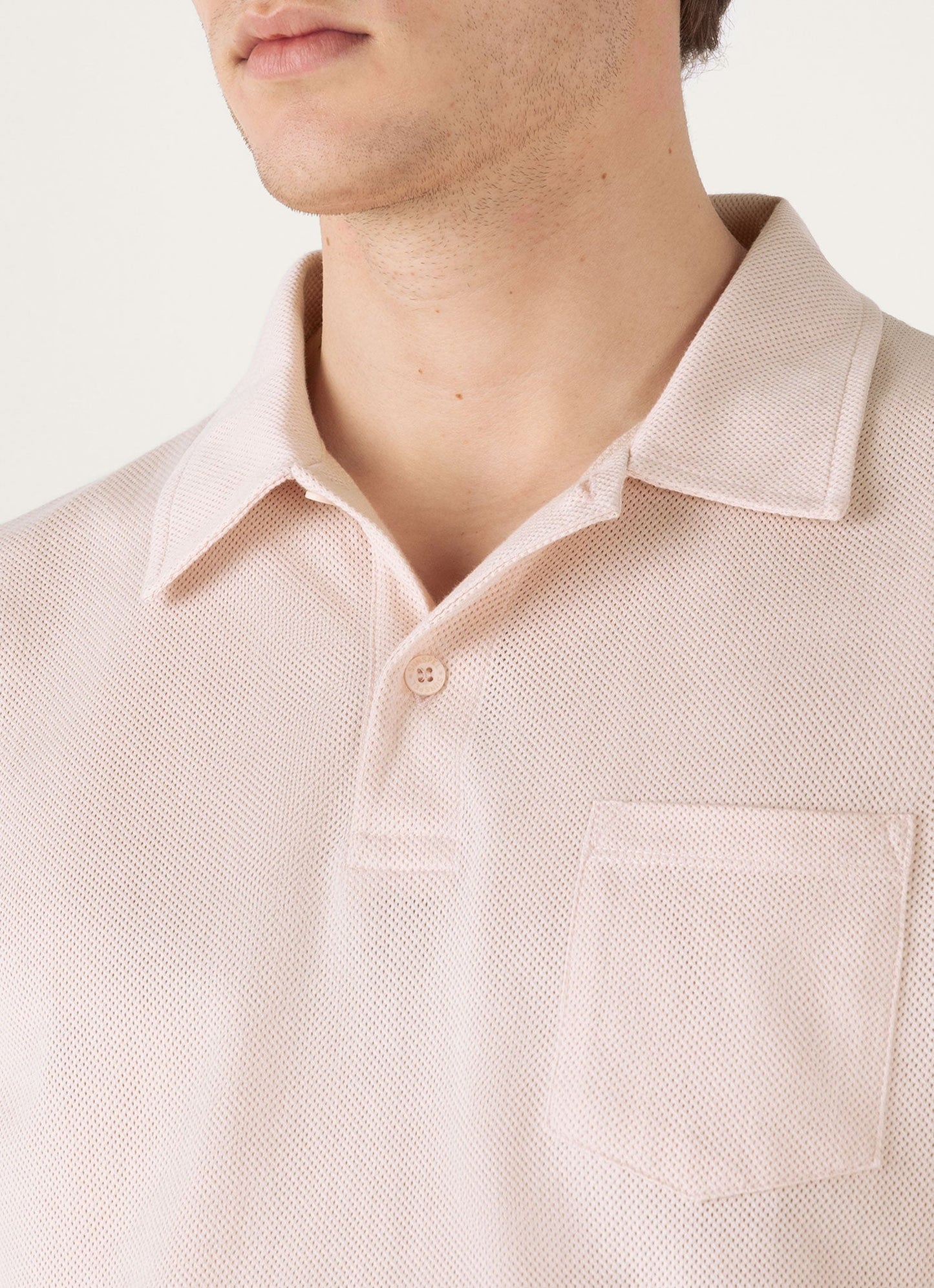 Mens Riviera Polo Shirt In Pastel Pink Mpol1026 Pkbl
