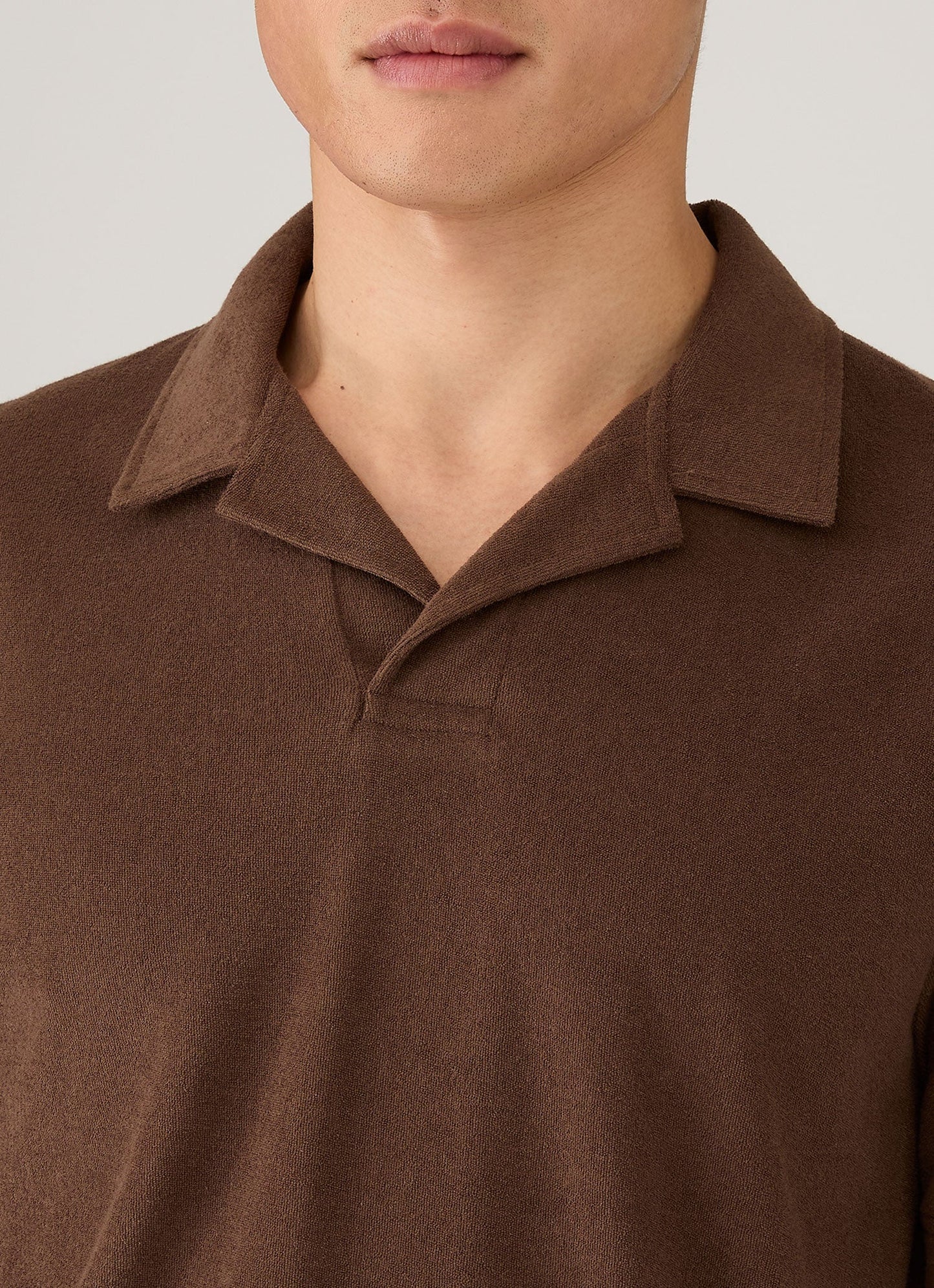Mens Towelling Polo Shirt In Dark Walnut Mpol1574 Brgw