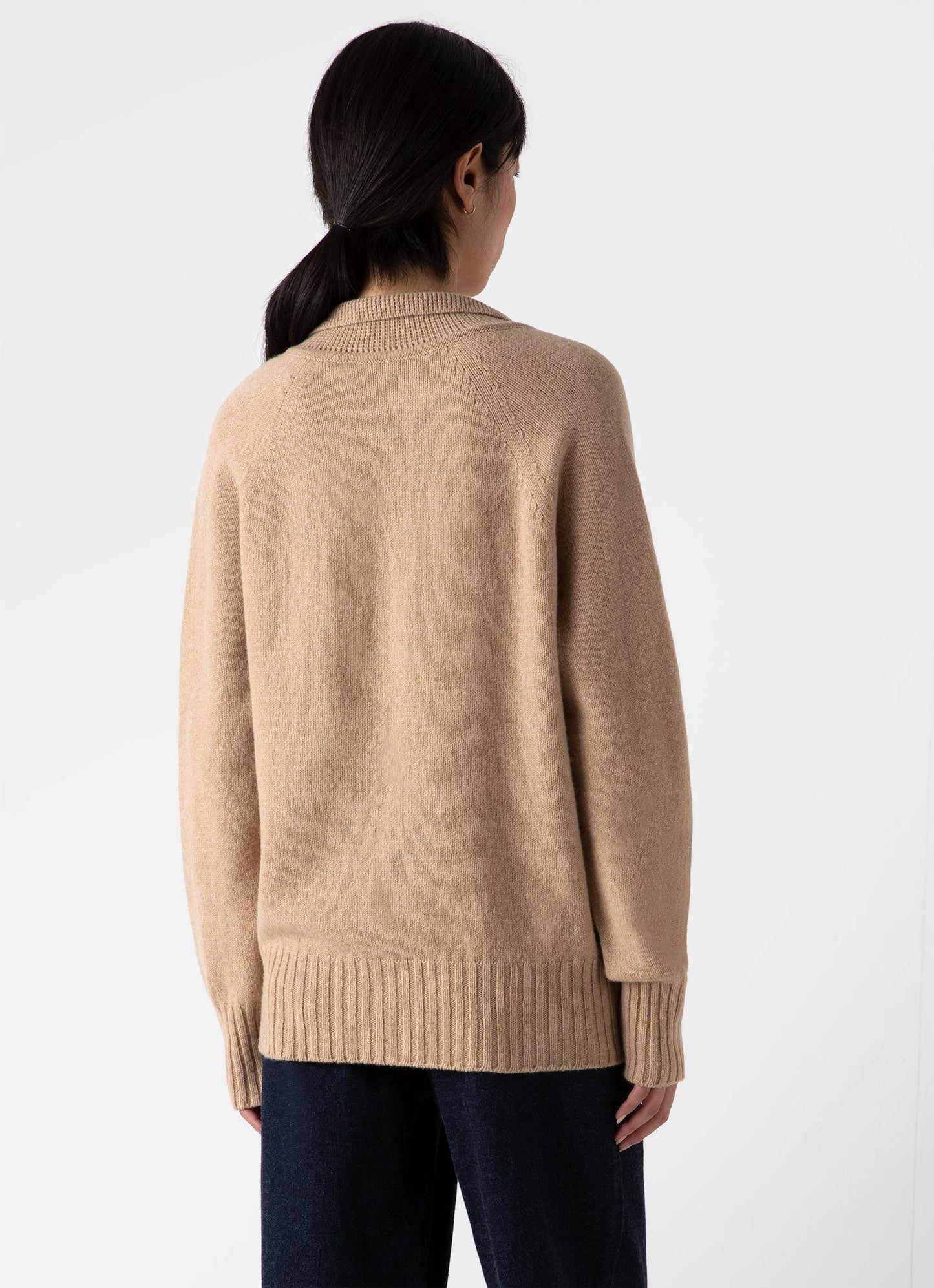 Womens Lambswool Polo Jumper In Light Camel Wpol8192 Brat