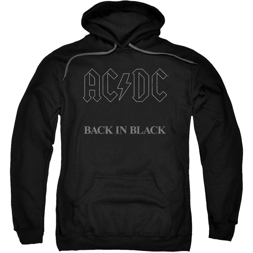 AC/DC Back In Black Adult 25% Poly Hooded Sweatshirt