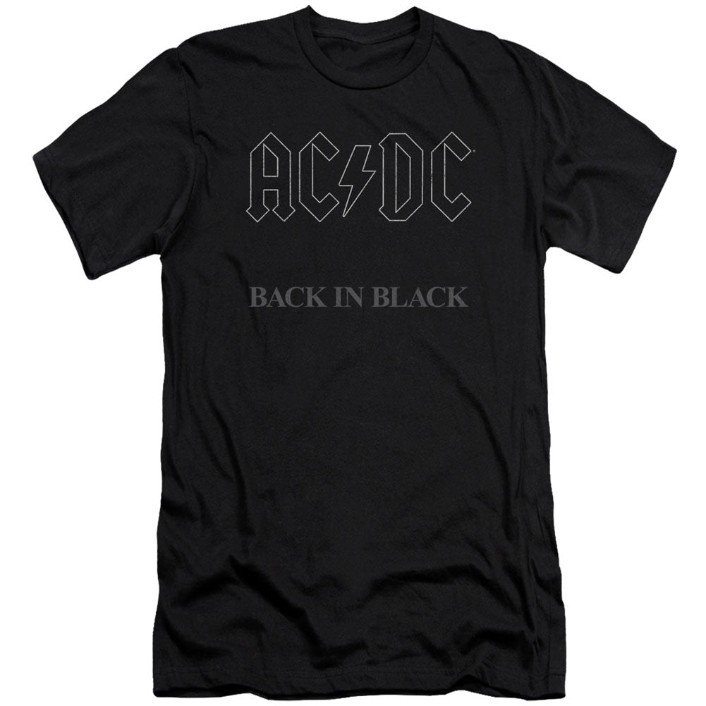 AC/DC Back In Black (Canvase Brand) Adult Slim Fit Slim Fit T-shirt