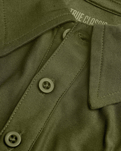 Military Green Short Sleeve Tall Active Polo