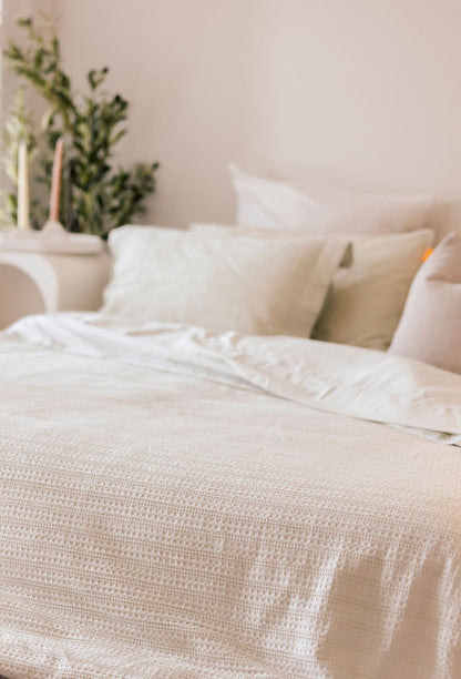 Jacquard Waffle Duvet Cover Jade Waffle