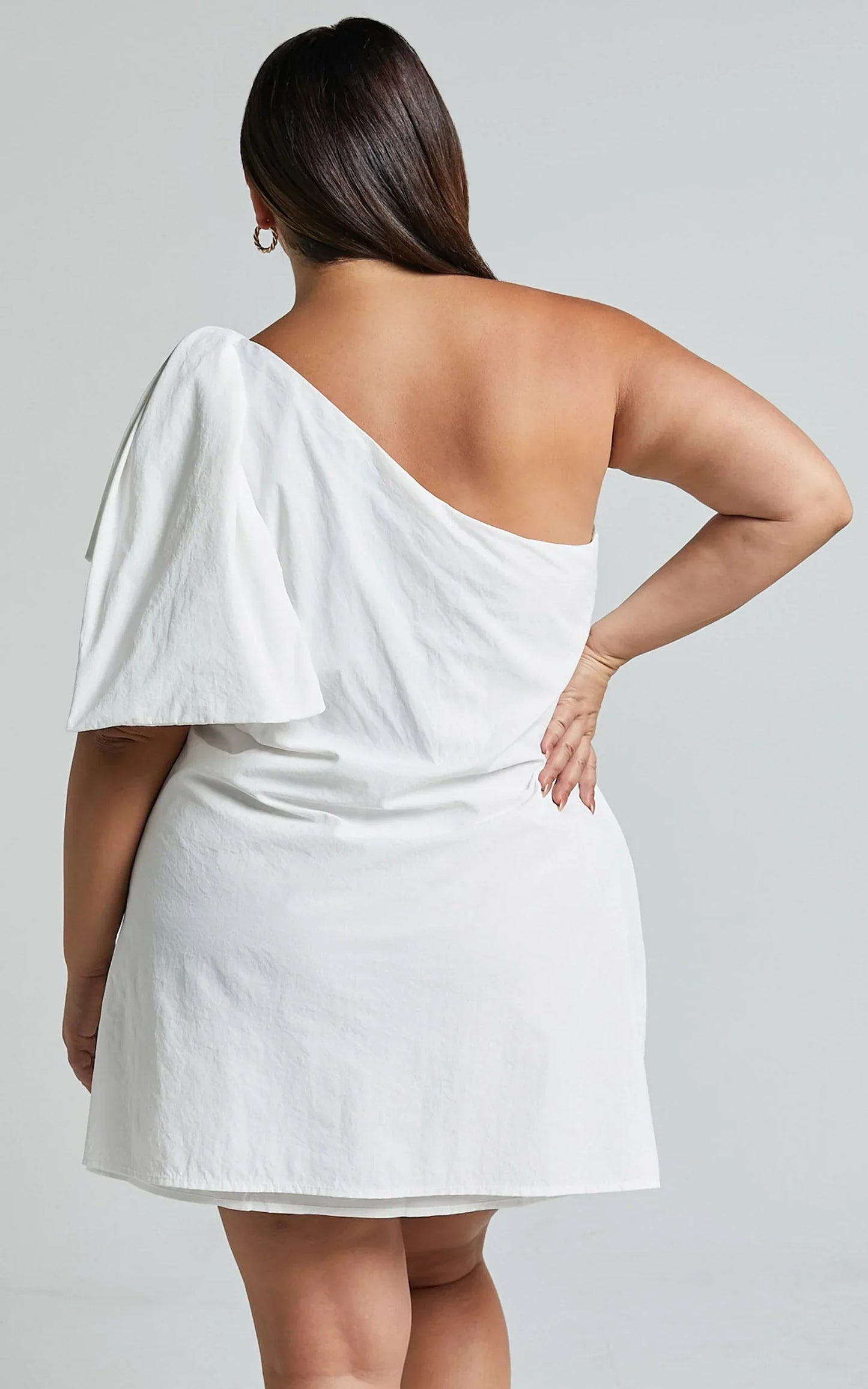 Khirara Mini Dress - One Shoulder Bow Detail Dress in White