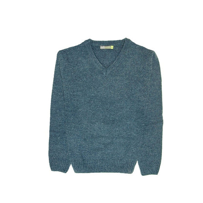 100 Shetland Wool V Neck Knit Jumper Pullover Mens Sweater Knitted 1