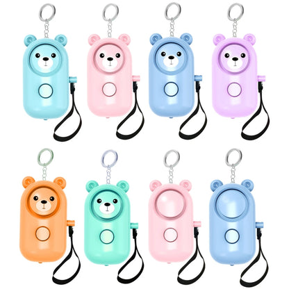 130dB LED Personal Alarm Pull Ring Outdoor Self-defense Products, Specification: Bear Style (Orange)