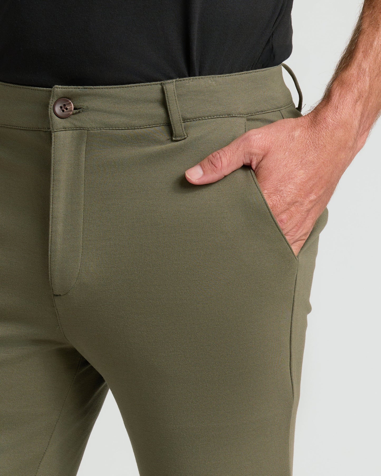 Military Green Slim Comfort Knit Chino Pant