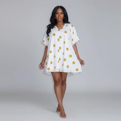 Striped Puff Sleeve Dress