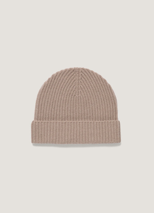 Cashmere Ribbed Hat In Mink Ahat9055 Brgb