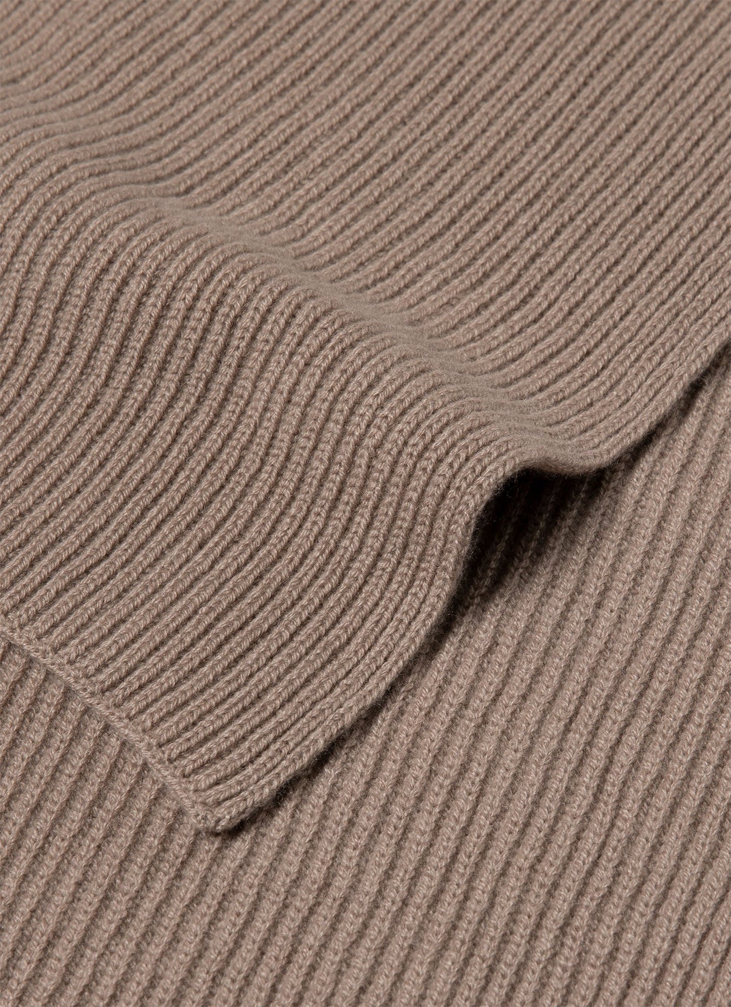 Cashmere Ribbed Scarf in Mink