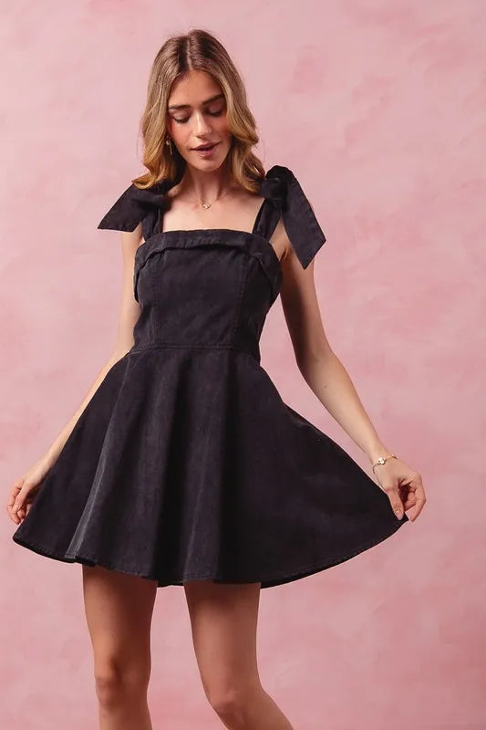 SO ME Fit and Flare Washed Gameday Dress