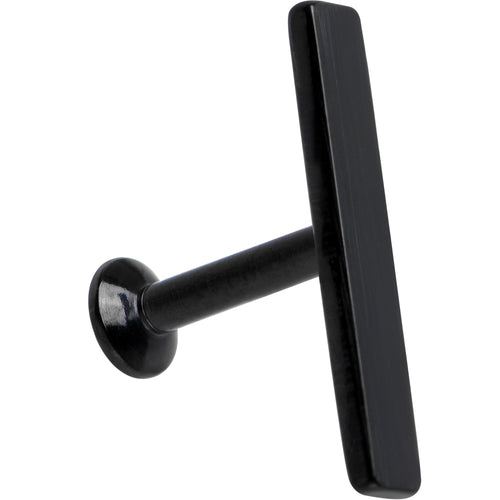 1/4 12mm Black IP Rectangle Internal Thread Daith Cartilage Tragus