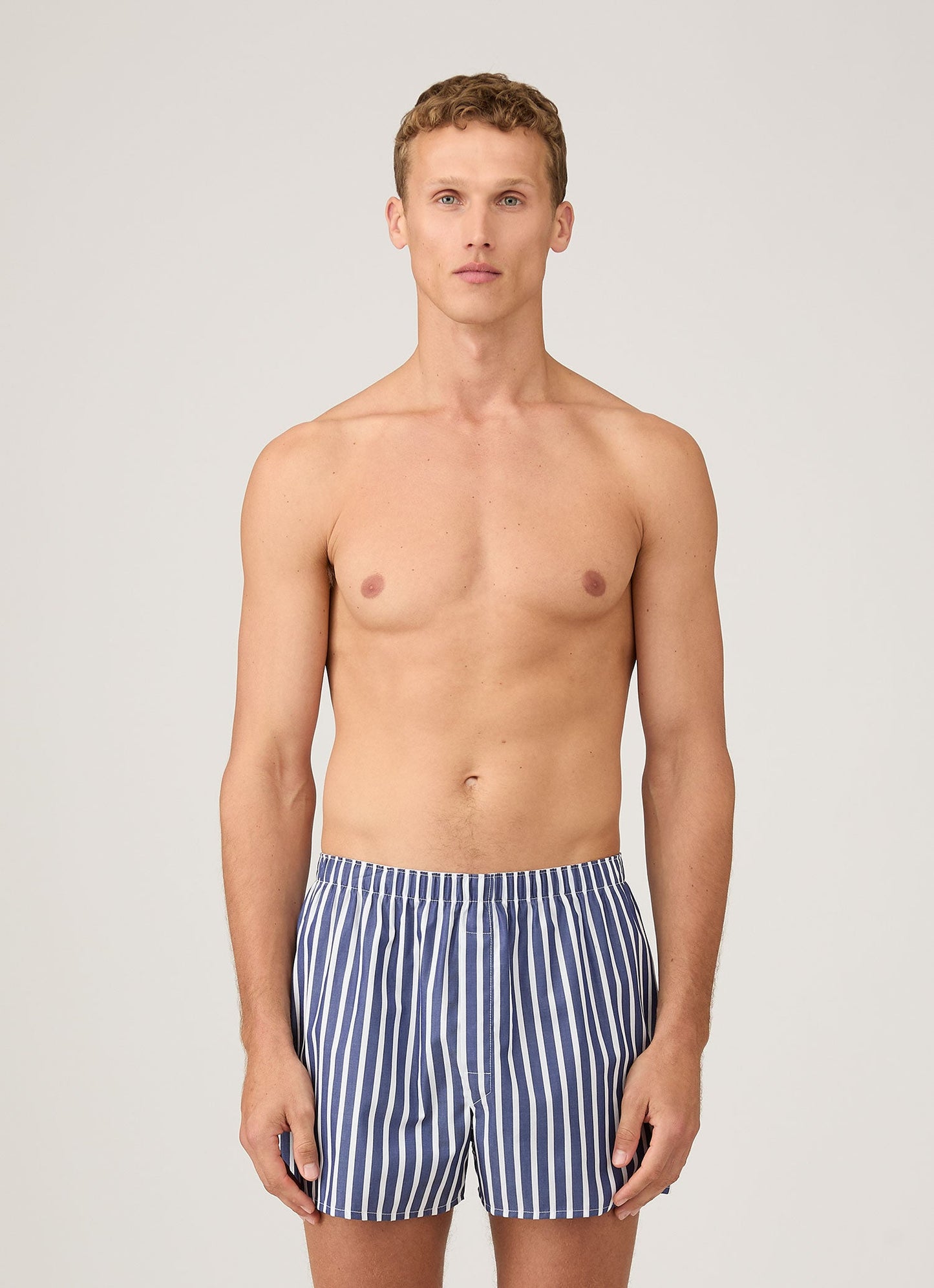Mens Classic Boxer Shorts In Navy White Mbox4700 Stli