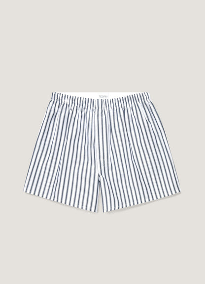 Men's Classic Boxer Short in White/Navy Stripe