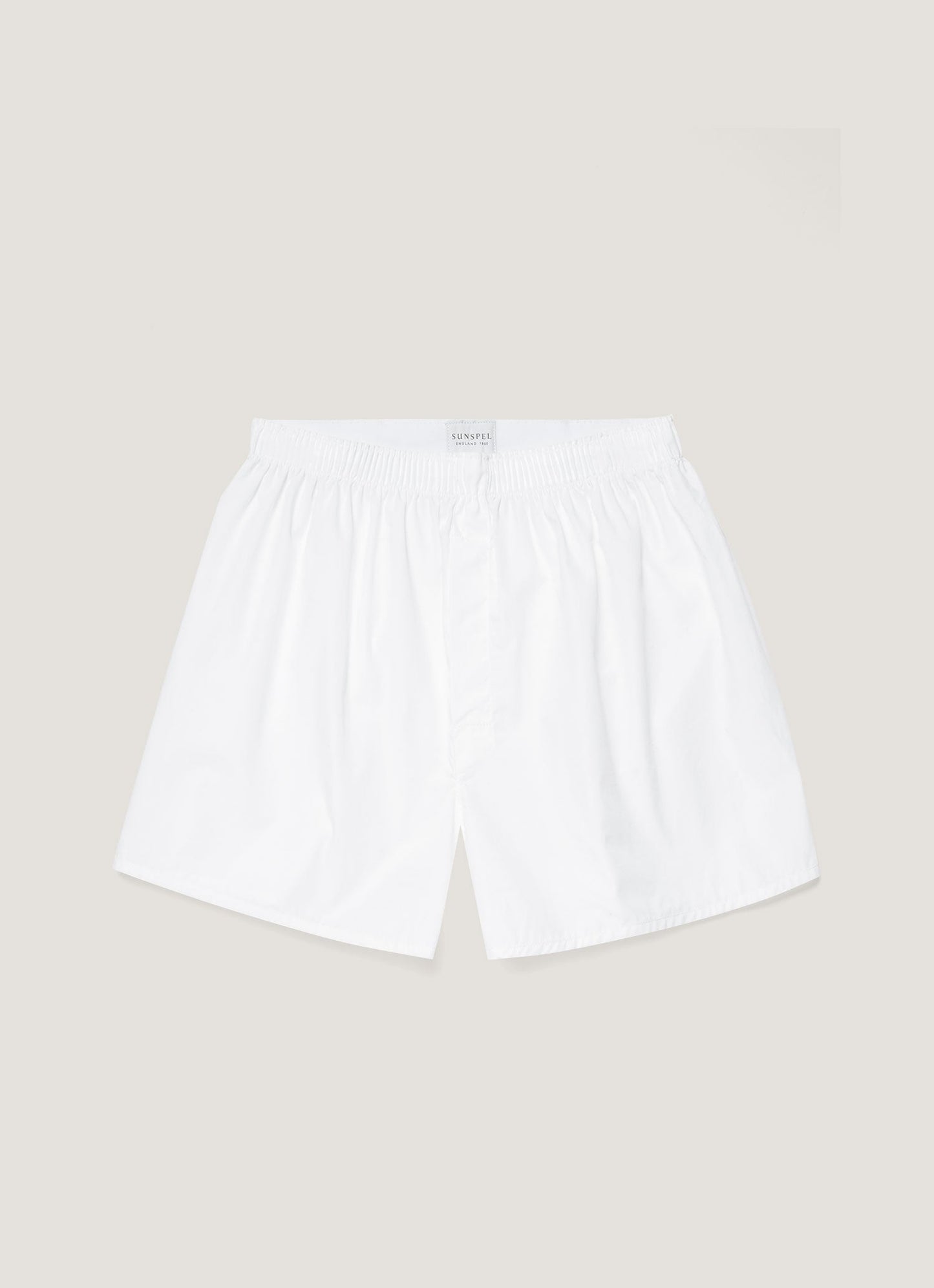 Mens Poplin Cotton Boxer Short In White Mbox4700
