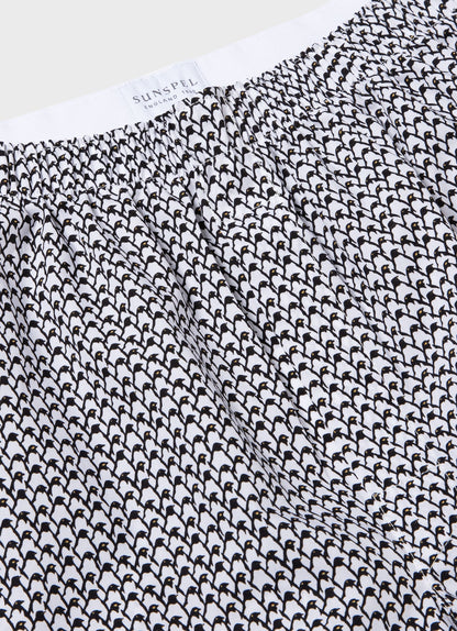 Mens Printed Boxer Shorts In Penguin Colony
