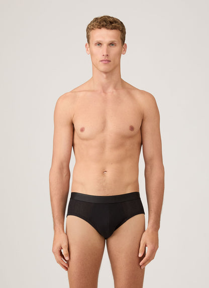 Mens Cellular Cotton Briefs In Black Mbrf4519 Bkaa