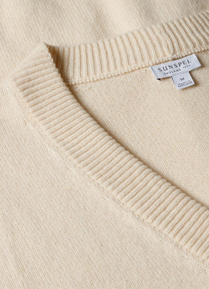 Mens Lambswool Cardigan In Ecru Mcar8187 Whcr