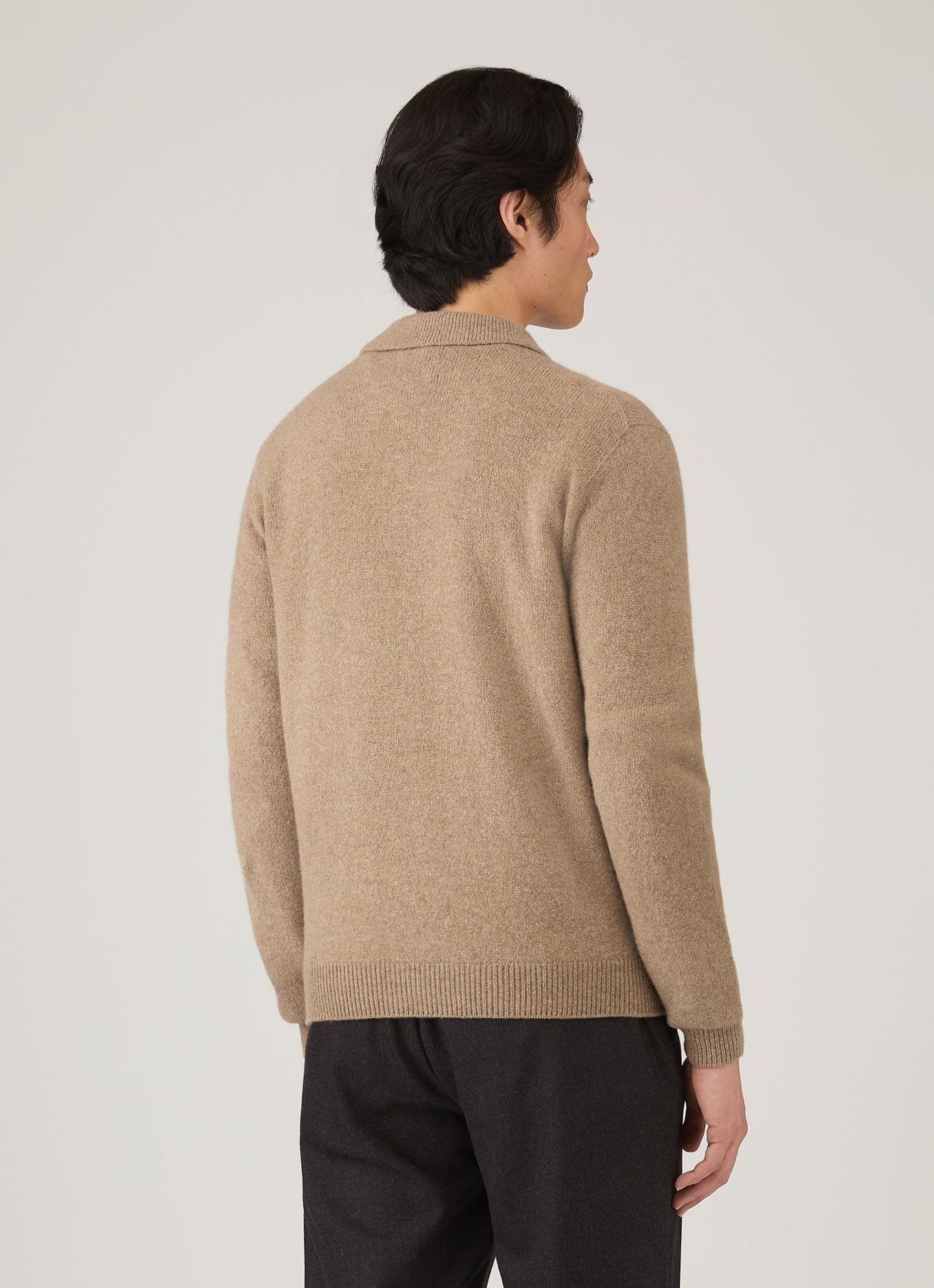 Mens Lambswool Cardigan In Sandstone Mcar8296 Brfc