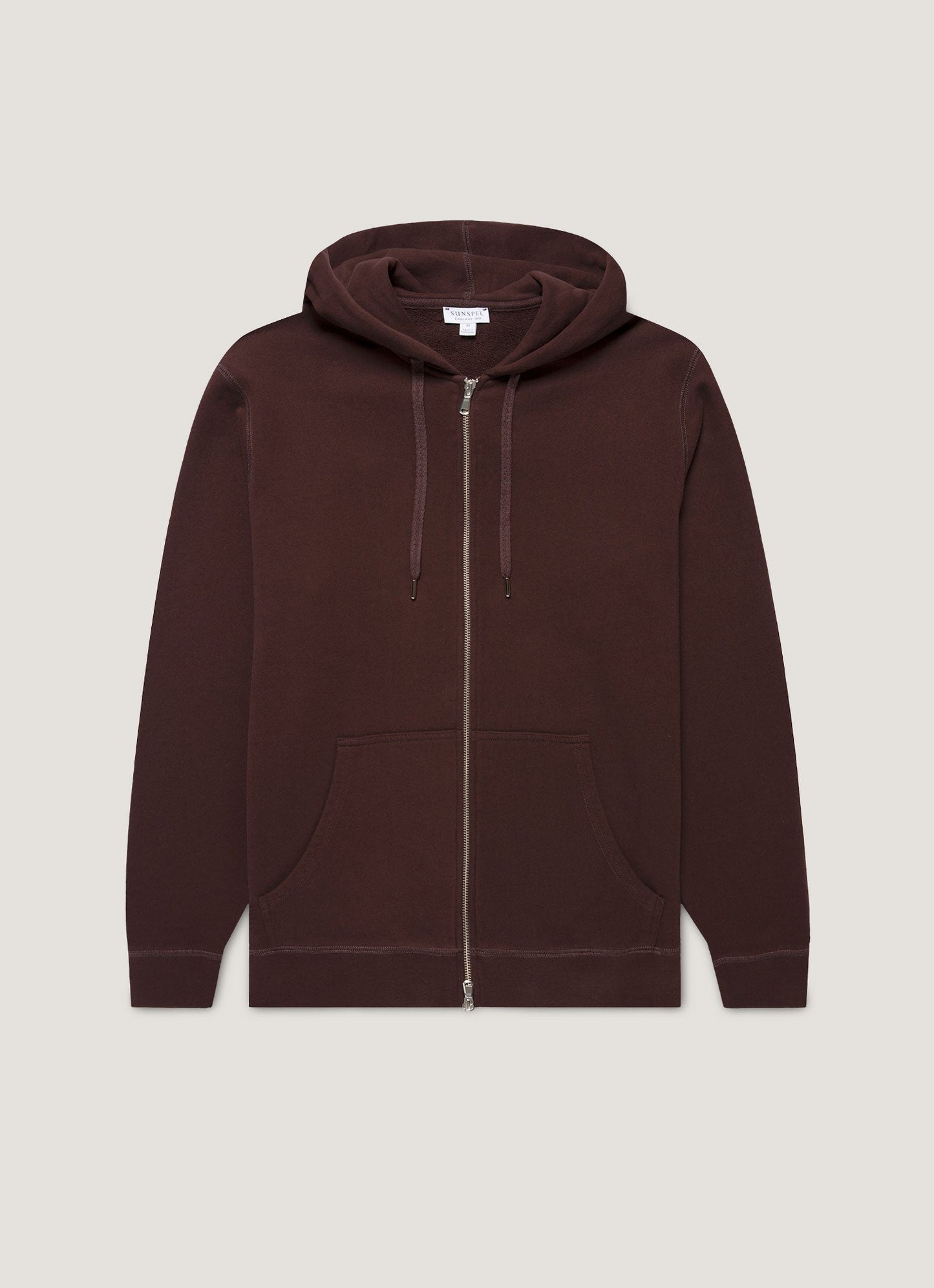 Mens Loopback Zip Hoodie In Truffle Mhod1517 Brgd