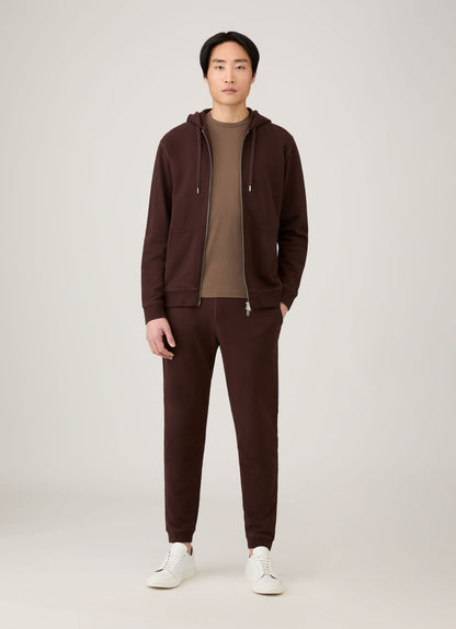 Mens Loopback Zip Hoodie In Truffle Mhod1517 Brgd