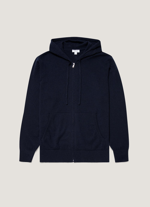 Mens Cashmere Hoodie In Navy Mhod8300 Buaa