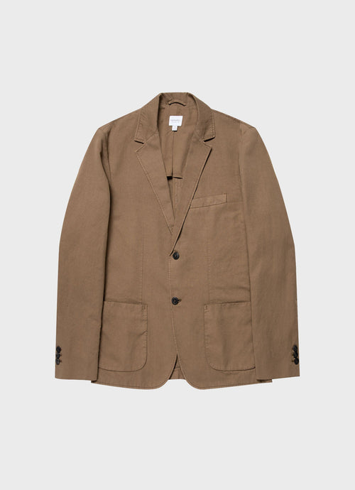 Unstructured Blazer In Dark Tan