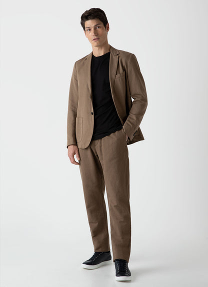 Unstructured Blazer In Dark Tan