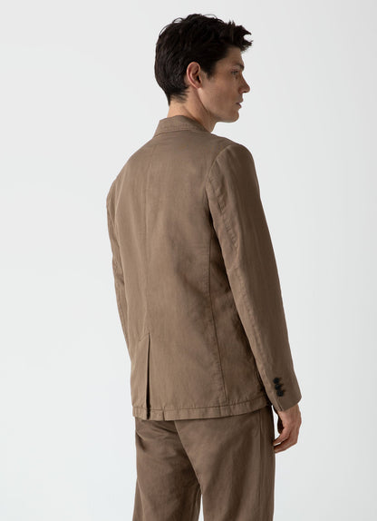 Unstructured Blazer In Dark Tan