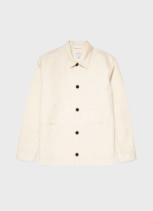 Mens Cotton Linen Twin Pocket Jacket In Undyed Mjac7102U Nuab