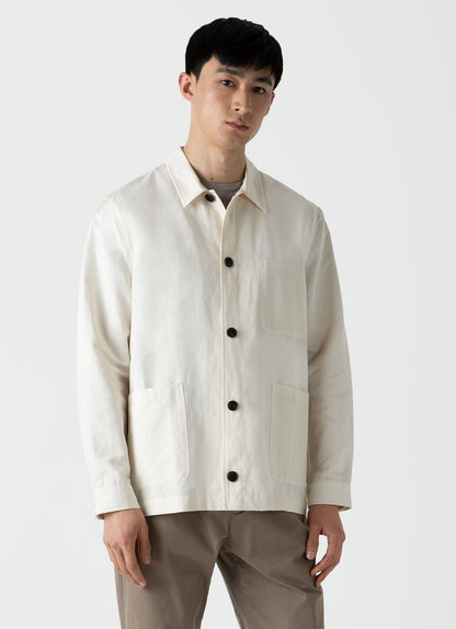 Mens Cotton Linen Twin Pocket Jacket In Undyed Mjac7102U Nuab
