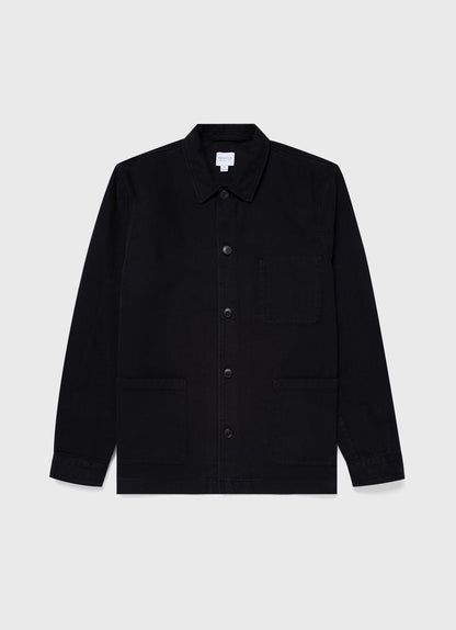 Mens Brushed Cotton Twin Pocket Jacket In Black Mjac7115 Bkaa