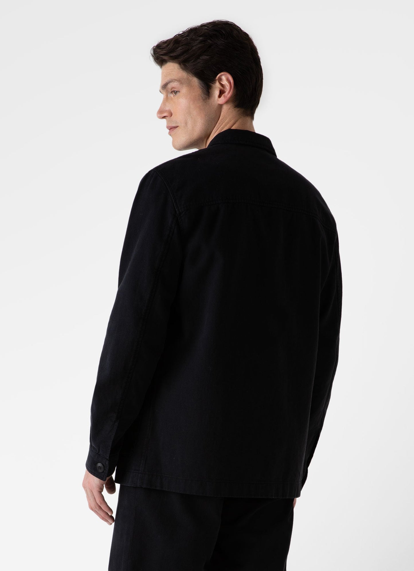 Mens Brushed Cotton Twin Pocket Jacket In Black Mjac7115 Bkaa