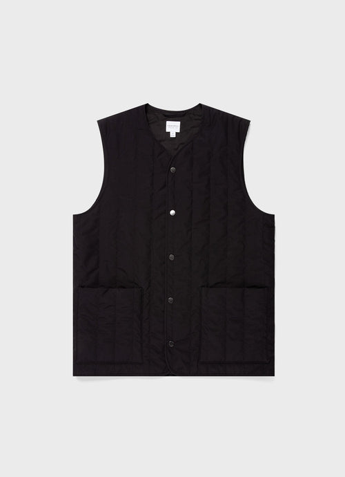 Mens Quilted Liner Gilet In Black Mjac7124 Bkaa