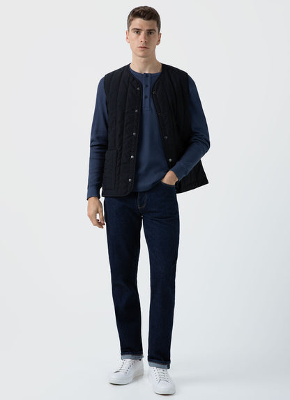 Mens Quilted Liner Gilet In Black Mjac7124 Bkaa