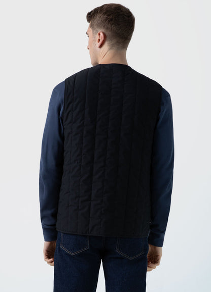 Mens Quilted Liner Gilet In Black Mjac7124 Bkaa