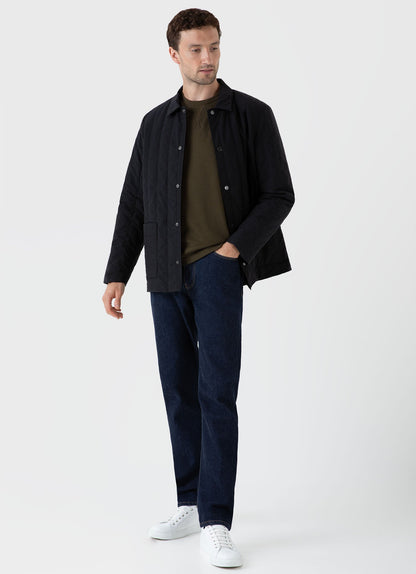 Mens Quilted Twin Pocket Jacket In Black Mjac7125 Bkaa