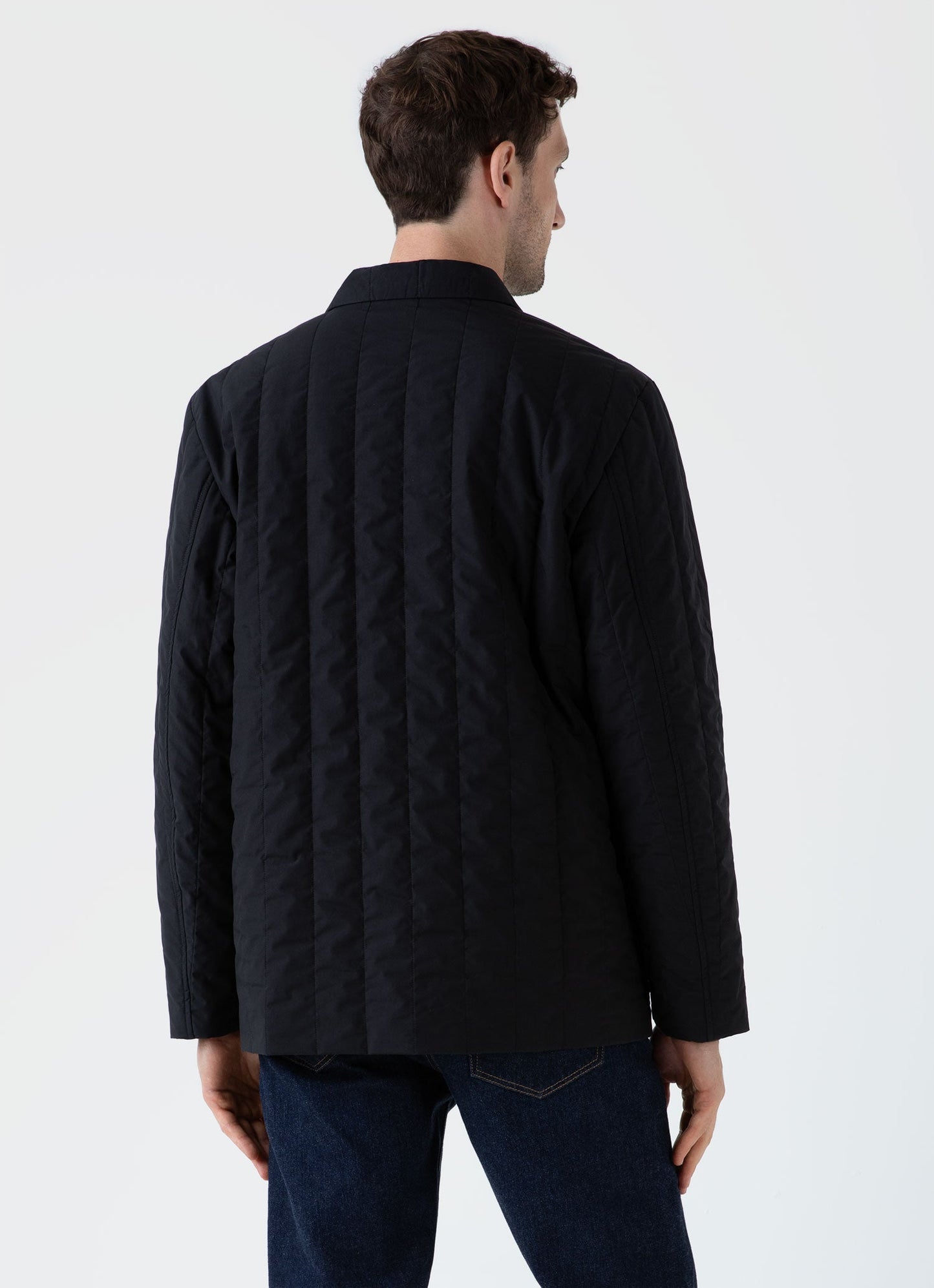 Mens Quilted Twin Pocket Jacket In Black Mjac7125 Bkaa