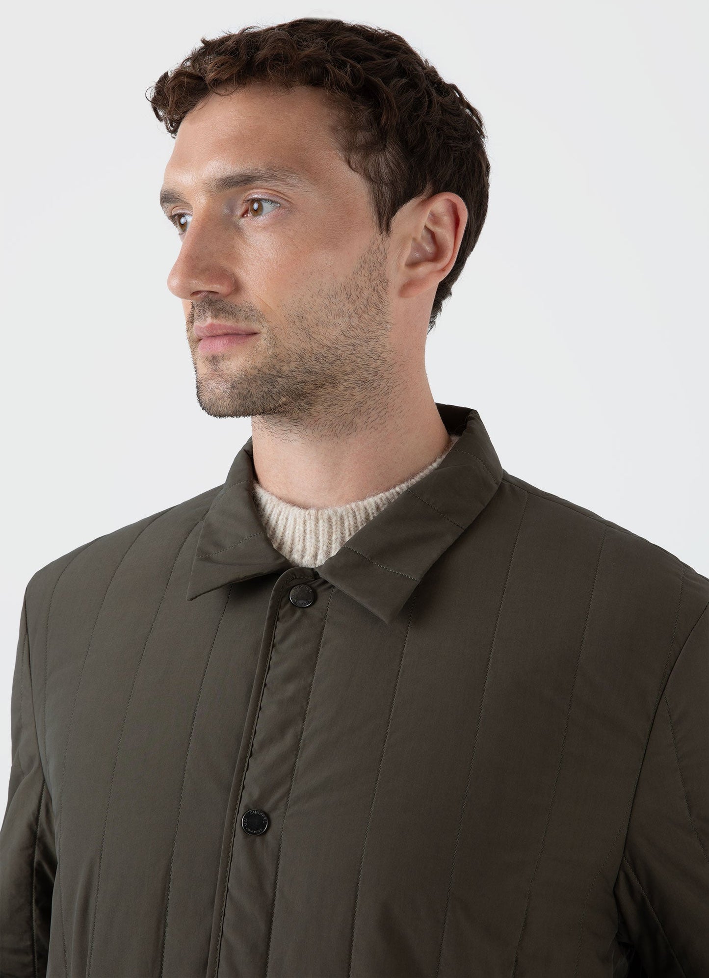 Mens Quilted Twin Pocket Jacket In Dark Olive Mjac7125 Gngw
