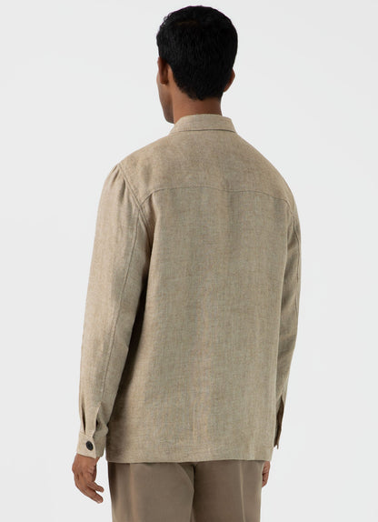 Mens Hopsack Twin Pocket Jacket In Light Stone Mjac7140 Whbs