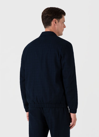 Mens Cotton Raffia Blouson Jacket In Navy Mjac7167 Buaa