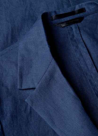 Mens Linen Blazer In Light Navy Mjac7186 Buaf
