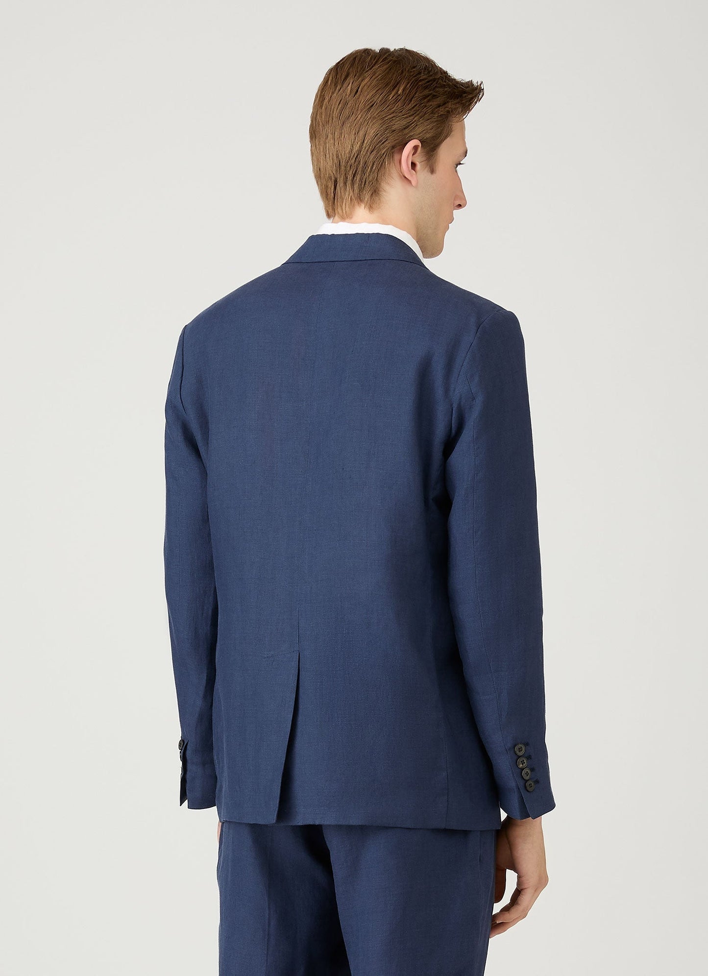 Mens Linen Blazer In Light Navy Mjac7186 Buaf