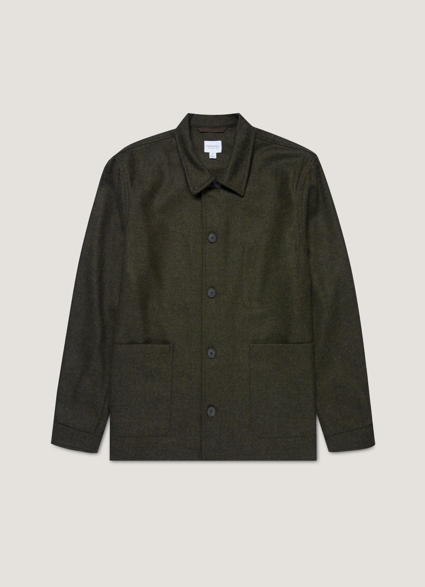 Mens Wool Twin Pocket Jacket In Drill Green Mjac7194 Gnhv