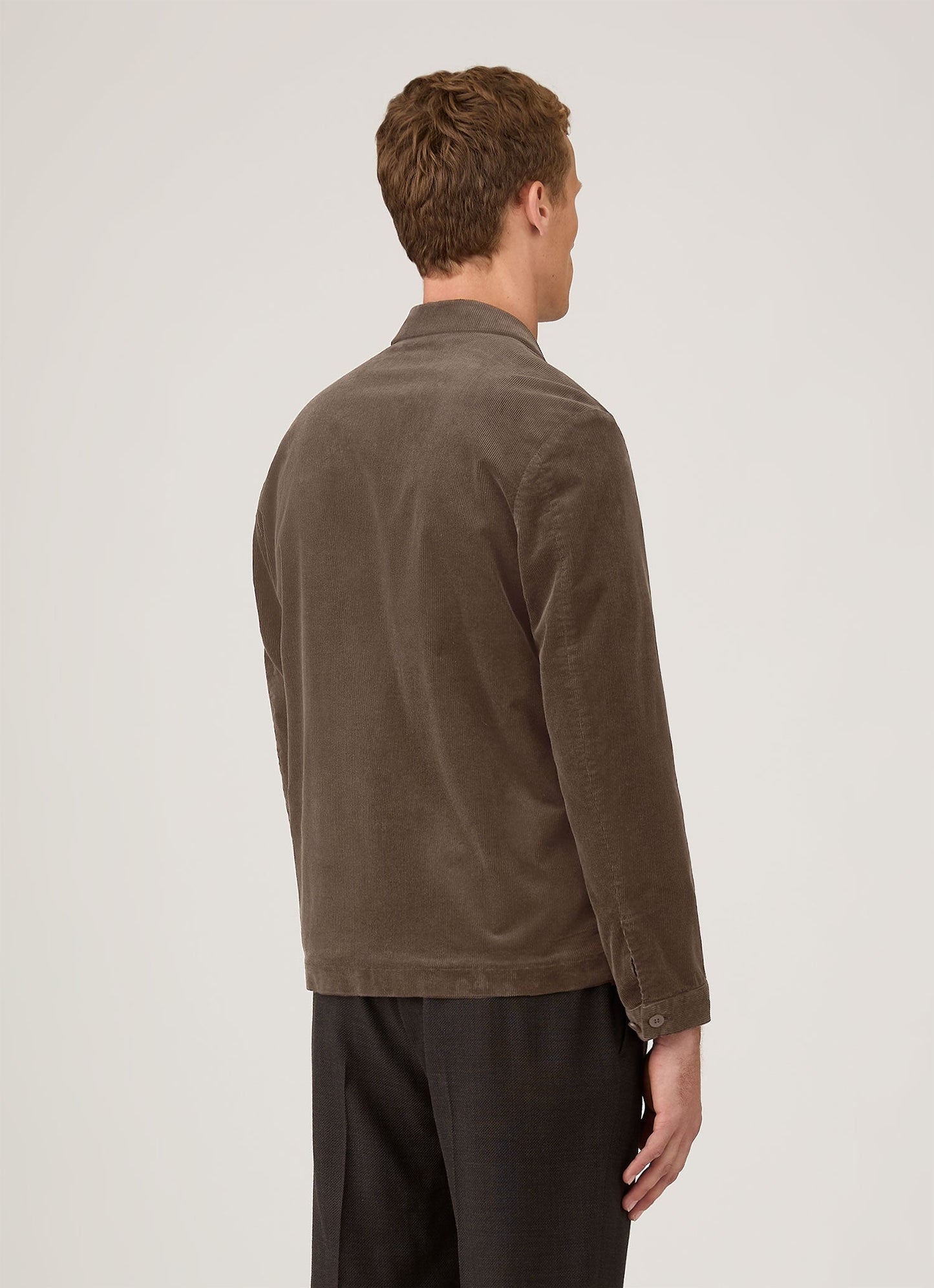 Mens Corduroy Harrington Jacket In Bark Mjac7195 Brgc