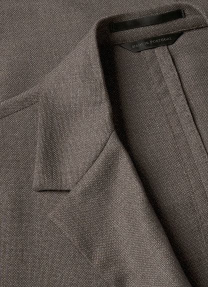 Mens Lightweight Travel Wool Blazer In Light Coffee Melange Mjac7197 Brfx