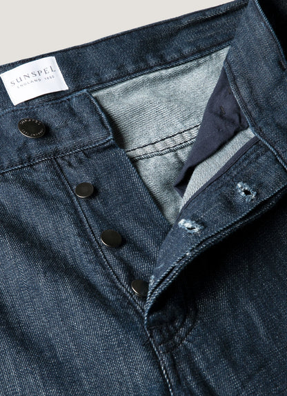 Mens Japanese Denim Jeans In Rinse Wash Denim Mjea3907 Bupc